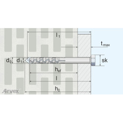 ARL - dybel ramowo - elewacyjny do murów otworowych ARL - arvex
