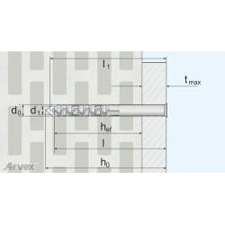 ASL - dybel ramowo - elewacyjny do murów otworowych ASL - arvex